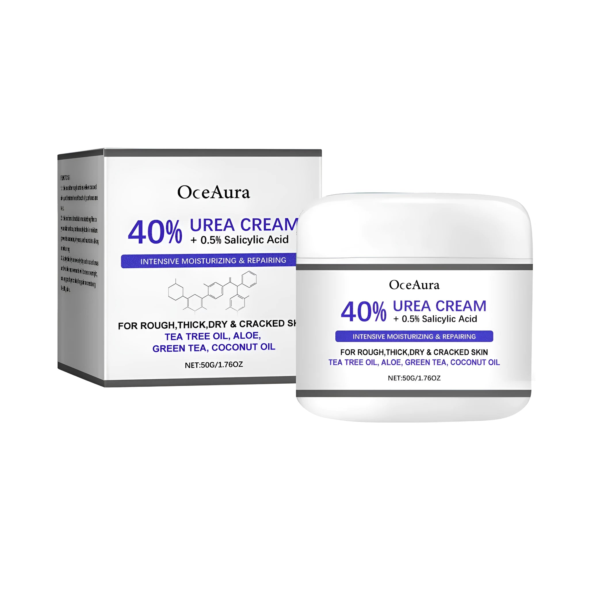 50g jar of anti cracking hand and foot cream with urea and salicylic acid