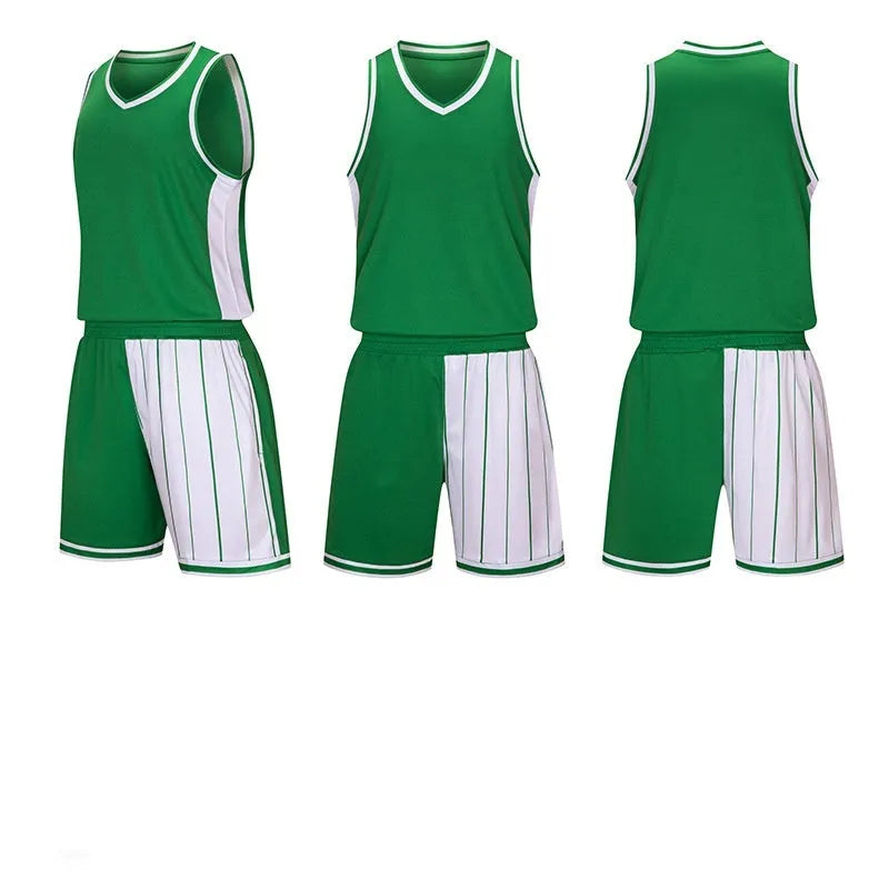 Men's basketball summer suit uniform set with top and shorts in chemical fibre blend fabric