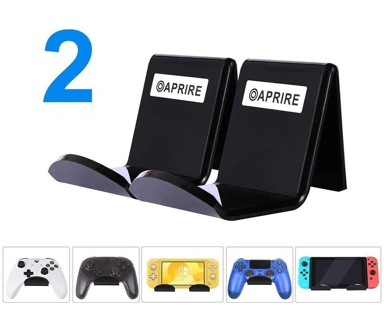 Universal game controller mounting bracket in black, white and transparent colours