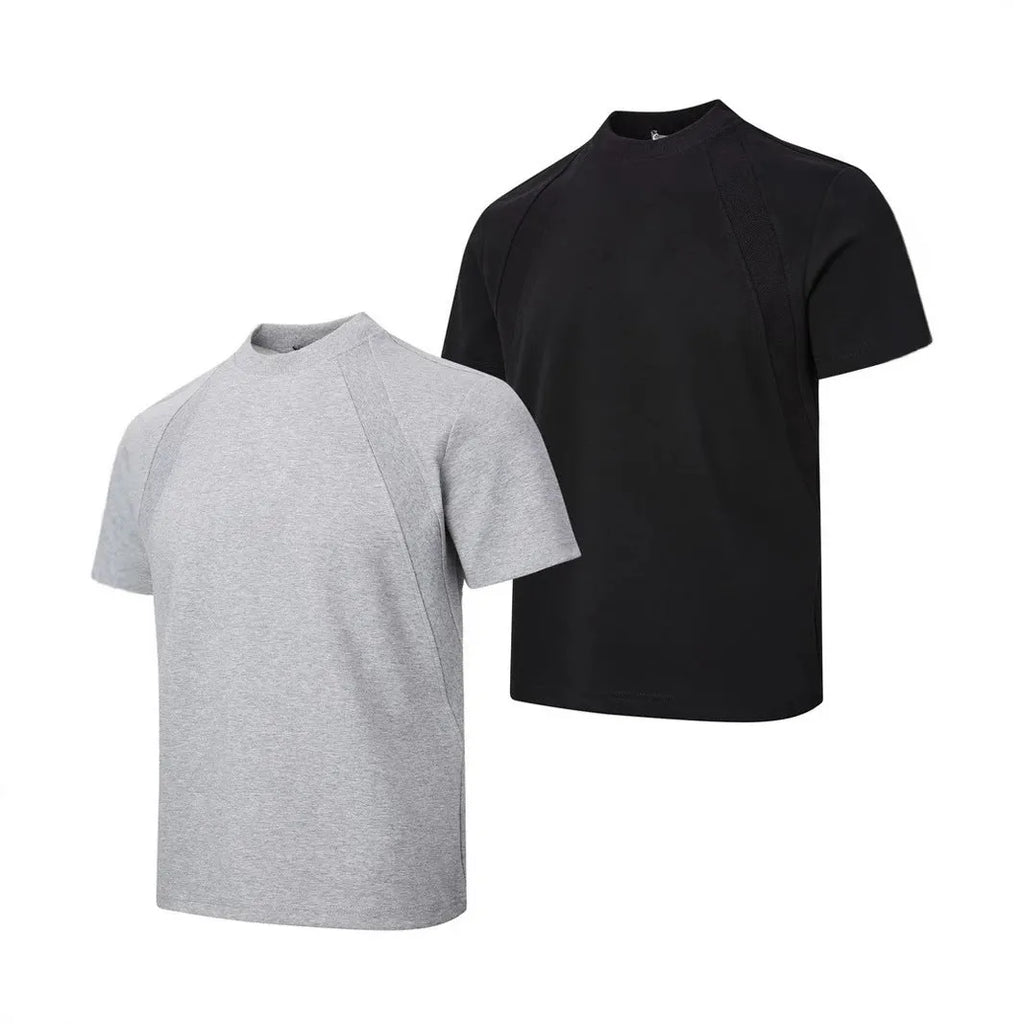 Loose fit short sleeve top with air layer stitching in polyester fibre