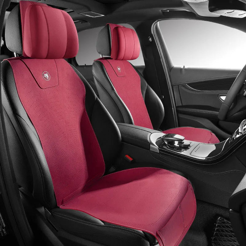 Tailored leather ultra thin car seat cover with fur material and gradient hole design in six colour options