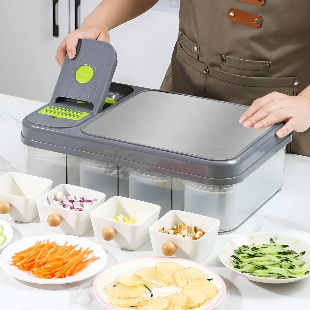 Stainless steel cutting board with shredder and wire cutter, 43x13.5x30cm, compact kitchen tool