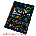 Children's large 26x19cm colourful scratch art paper with scraper tool for DIY painting