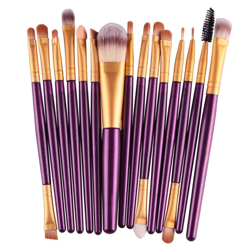 MAANGE 18 piece makeup brush set with fan-shaped brushes for contouring and blending