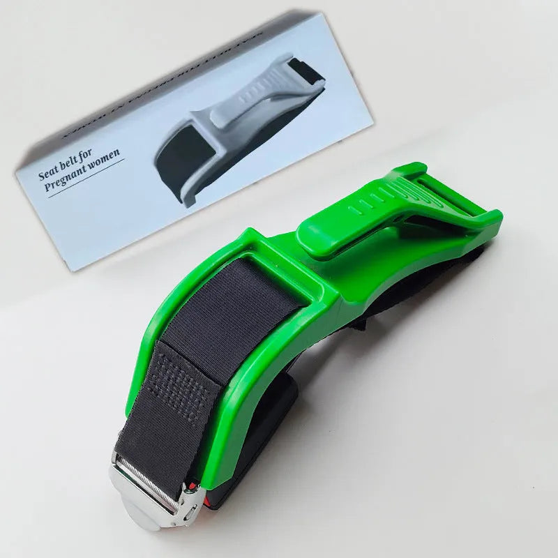 Black pregnant women's safety belt with ABS metal buckle showing anti-strangulation design