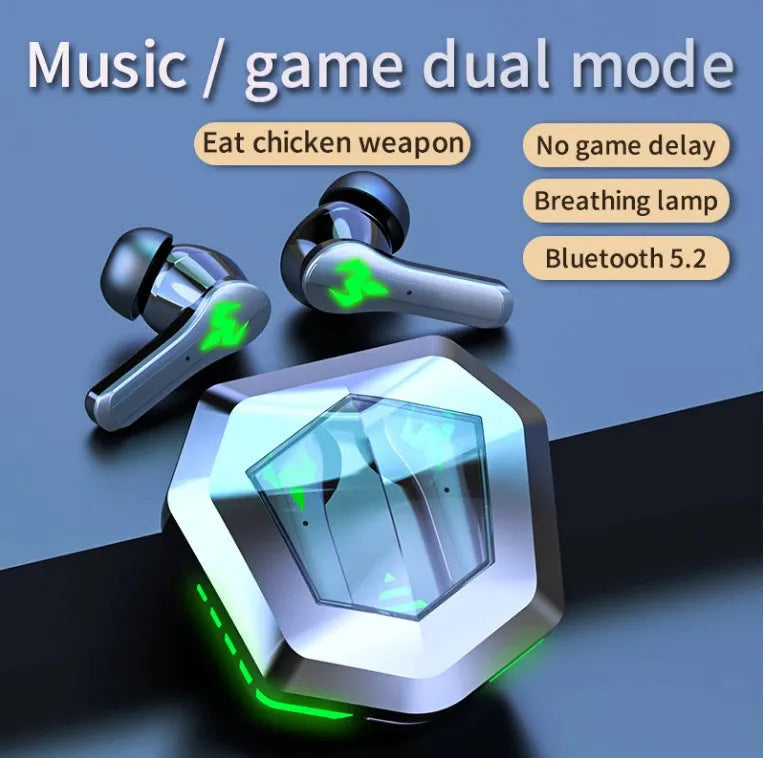 Black N35 wireless Bluetooth gaming in-ear headset with earplugs