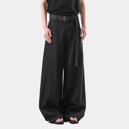 Black high waist straight leg jeans with American retro style and zip fly closure