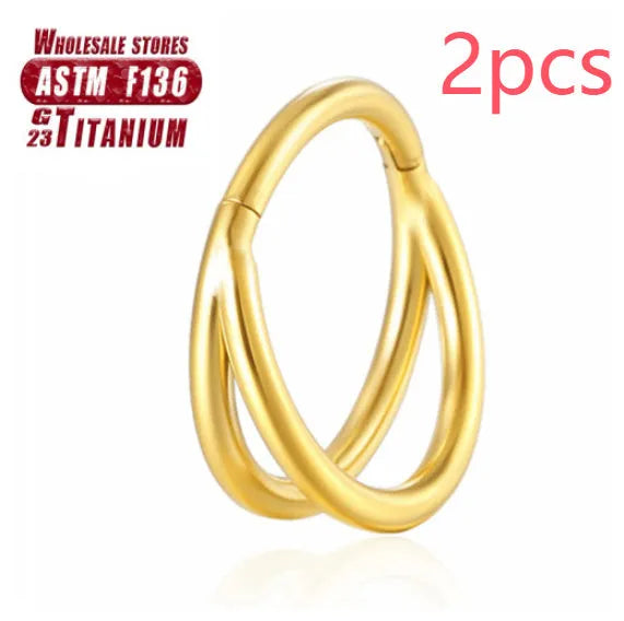 F136 titanium alloy fork nose ring body jewellery in multiple colours and sizes