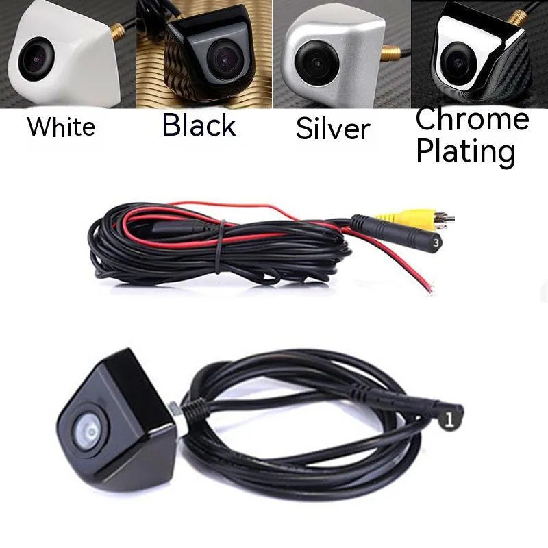 Black screw plug-in HD car night vision waterproof rearview camera with metal shell