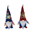 Two faceless baby doll Rudolf Christmas ornaments made from red and white cloth, measuring 32x12cm
