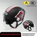 3C-certified ABS plastic motorcycle half helmet shown in a light brown double mirror colour.
