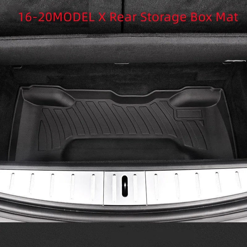 Tesla rubber floor mats with TPE footrest for Model 3, Y, S, and X vehicles