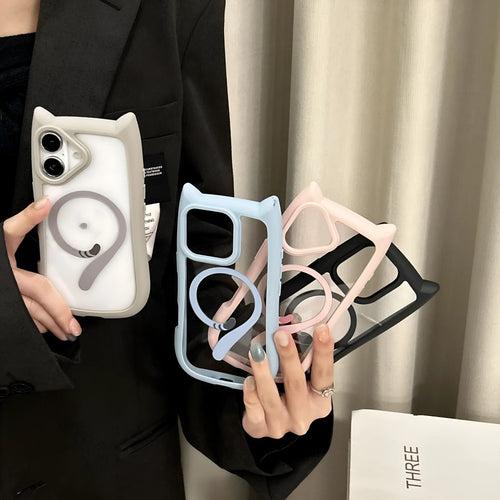 Transparent acrylic TPU phone case for IPhone 17 with magnetic suction function in multiple colour options