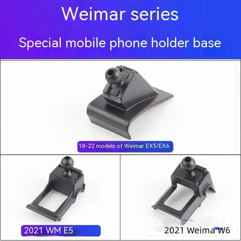 GOODWAY dashboard car mobile phone holder with clip-on vent mount and 360-degree rotating head.