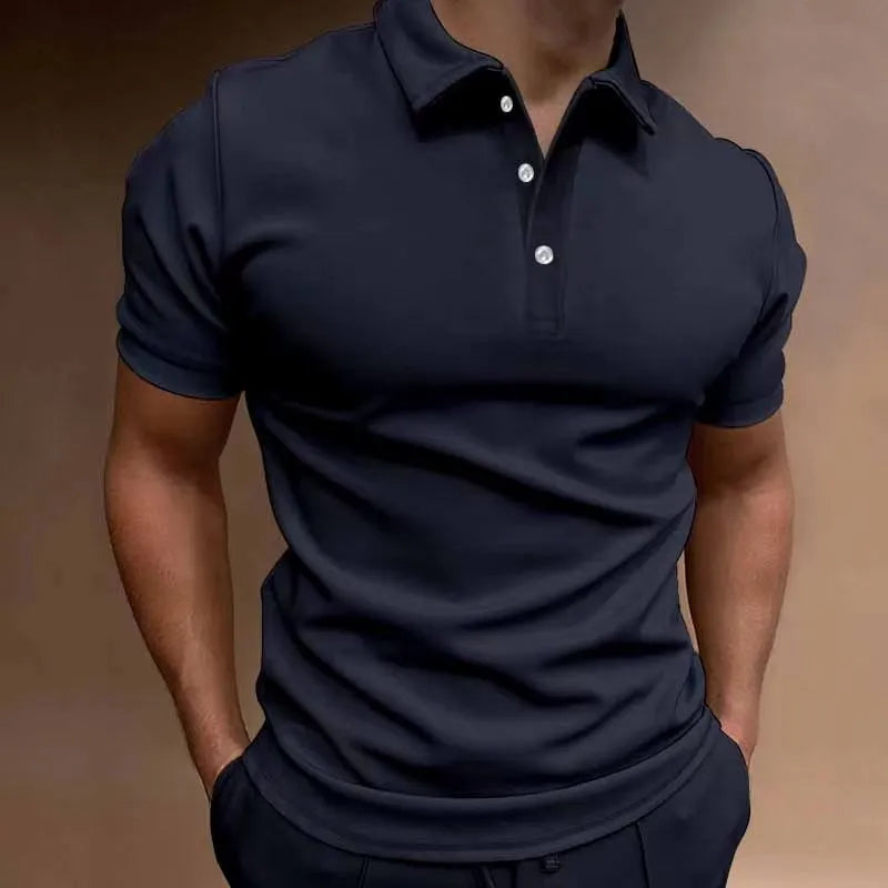 Men's loose fit cotton blend t-shirt with button front detail in multiple colour options