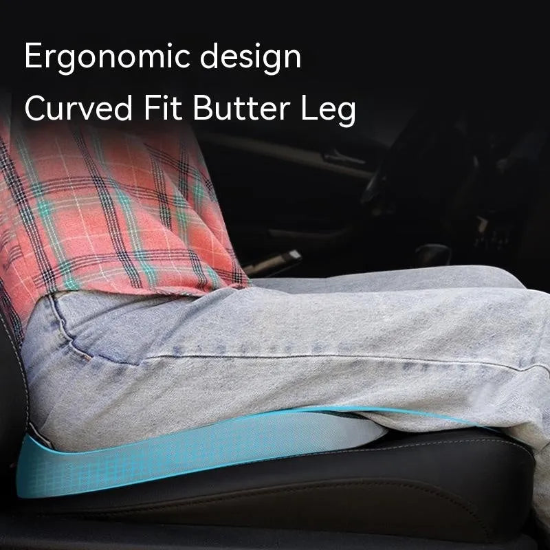 Curved bevel orthopaedic seat cushion for tailbone support in black, grey, brown or beige