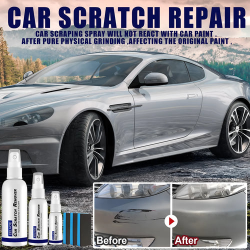 Car scratch repair spray bottle for removing scratches from automotive paint surfaces