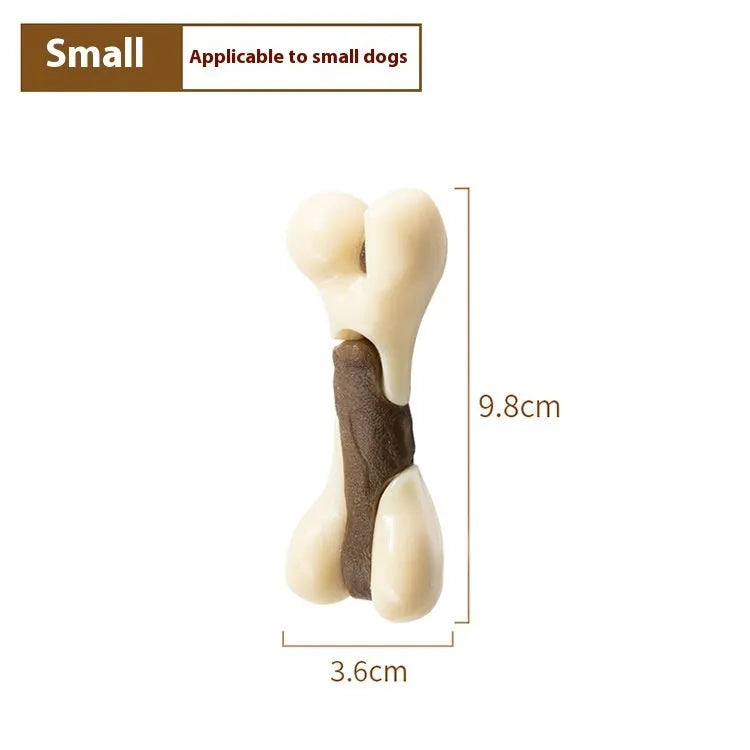 Bone shaped dog chew toy cowhide nylon grinding rod small large size options