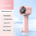 Handheld small wind gun fan with digital display in khaki, 6-speed brushless motor, 1200mAh USB rechargeable