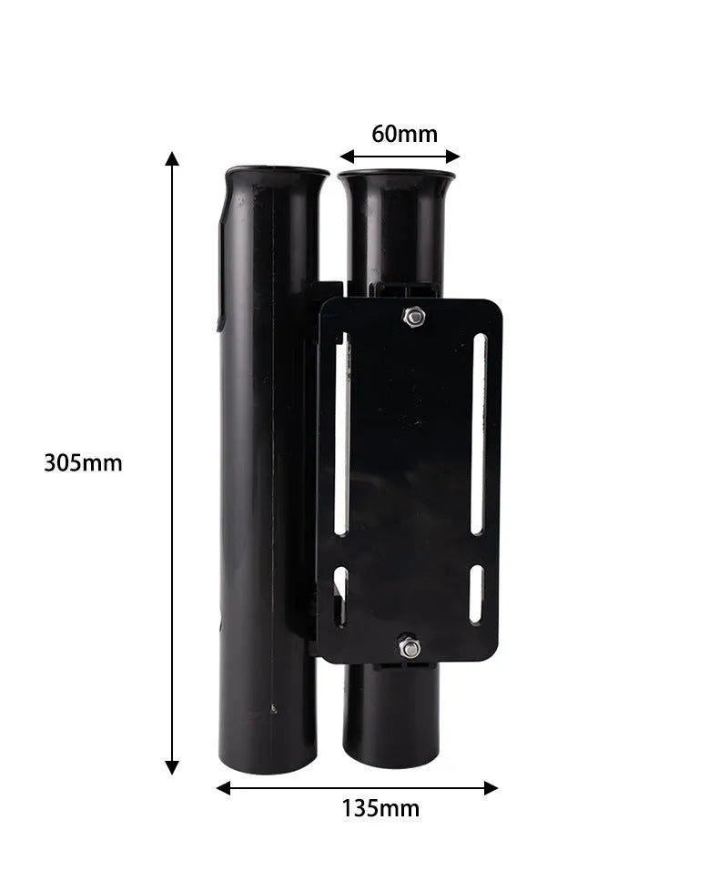 Motorcycle electric bicycle fishing rod rack with double-layer plastic frame construction