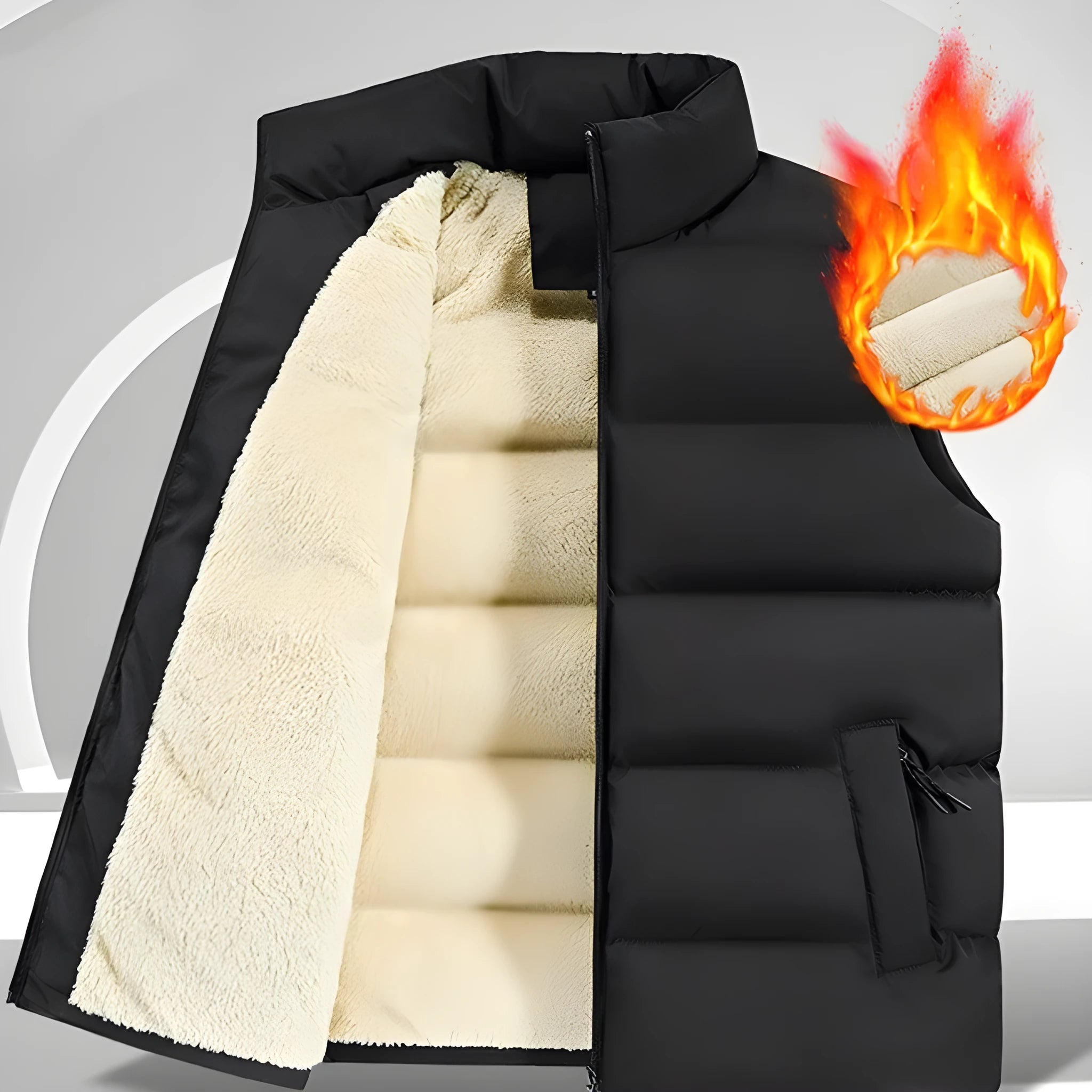 Men's striped lambswool vest in black, dark blue, or red colour options
