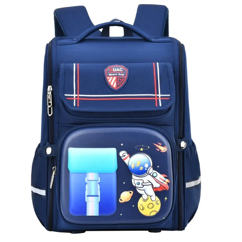 Children's cartoon backpack with spaceman or rabbit design, Oxford cloth material, airpillow straps
