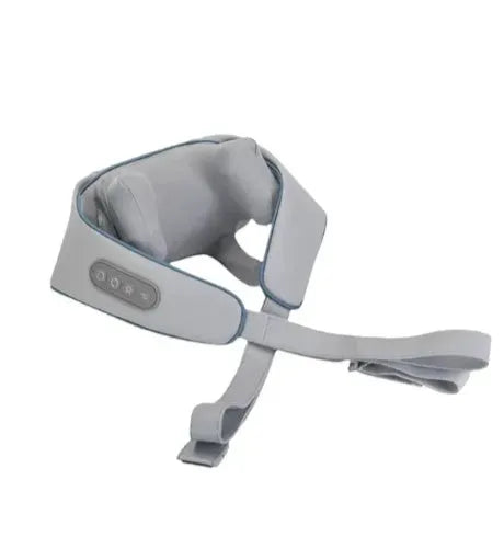 Creamy white rechargeable shoulder and neck massager with 7.4V motor