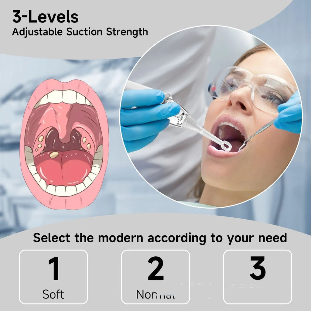Milky white tonsil stone removal tool with oral cleaning extractor for dental calculus