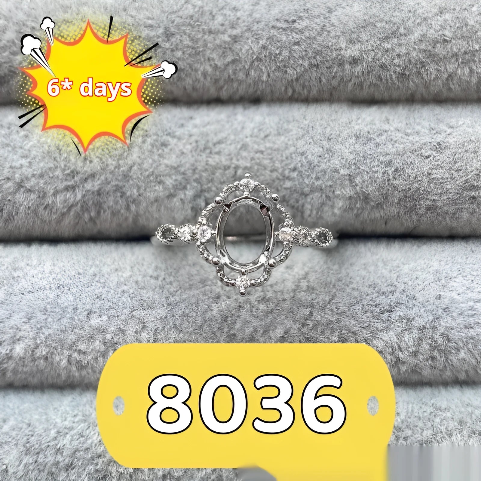 Oval denier ring with 6*8 mm stone in electroplated copper featuring Korean style five-pointed star design