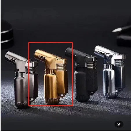 HB805-1 full metal windproof punch lighter in black, gold, gray, or silver finish