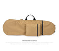 Lightweight waterproof nylon skateboard bag in camouflage green, showing large main compartment.