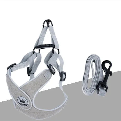 Adjustable dog cat harness with breathable mesh and metal back ring in multiple colours