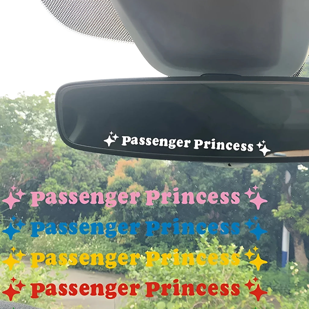 Passenger Princess rearview mirror decorative sticker measuring 12.5cm in multiple colour options