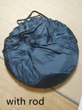 Black pop-up outdoor camping car tail tent with quick throw design unfolded to 200x200x200cm dimensions