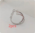 Brass fashion ring with spherical design in gold or silver colour for women's jewellery