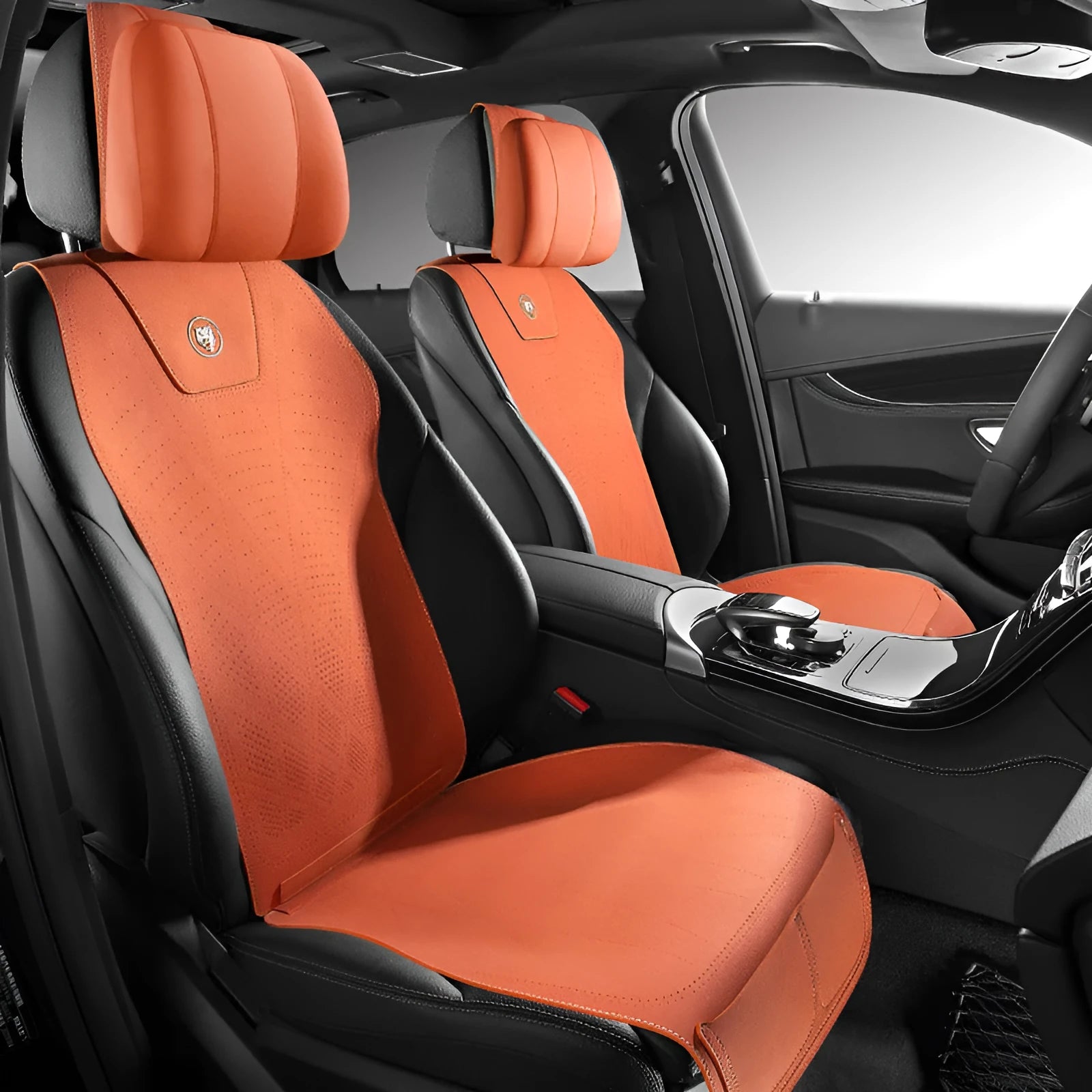 Tailored leather ultra thin car seat cover with fur material and gradient hole design in six colour options