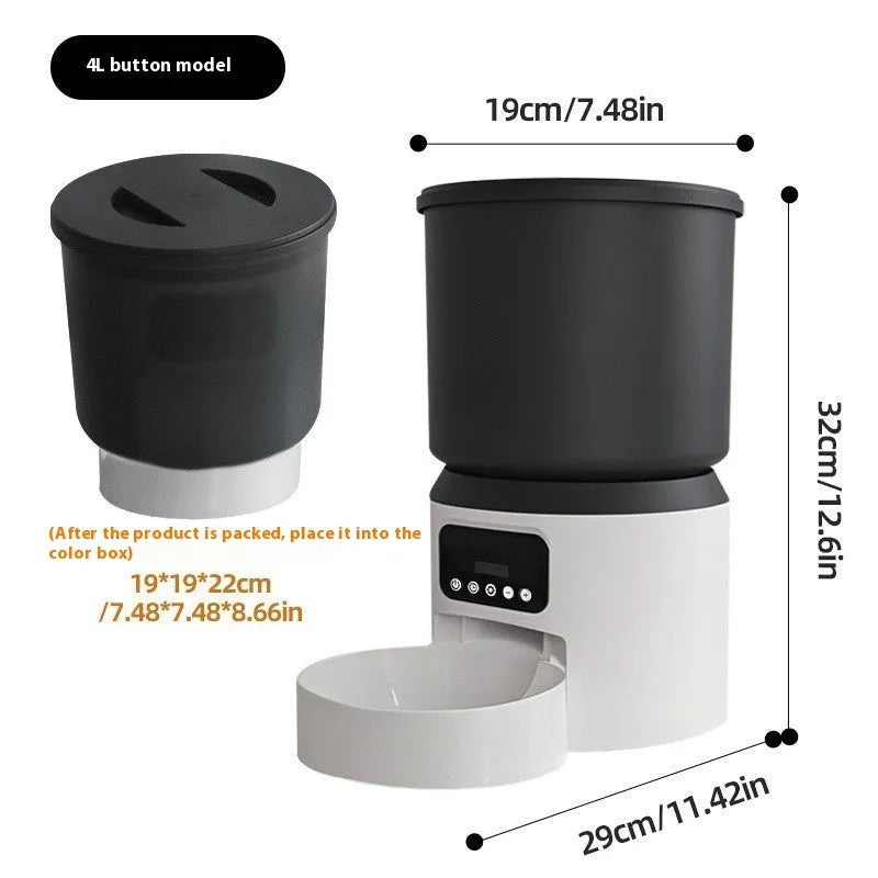 4L smart pet feeder with optional video camera and stainless steel bowl