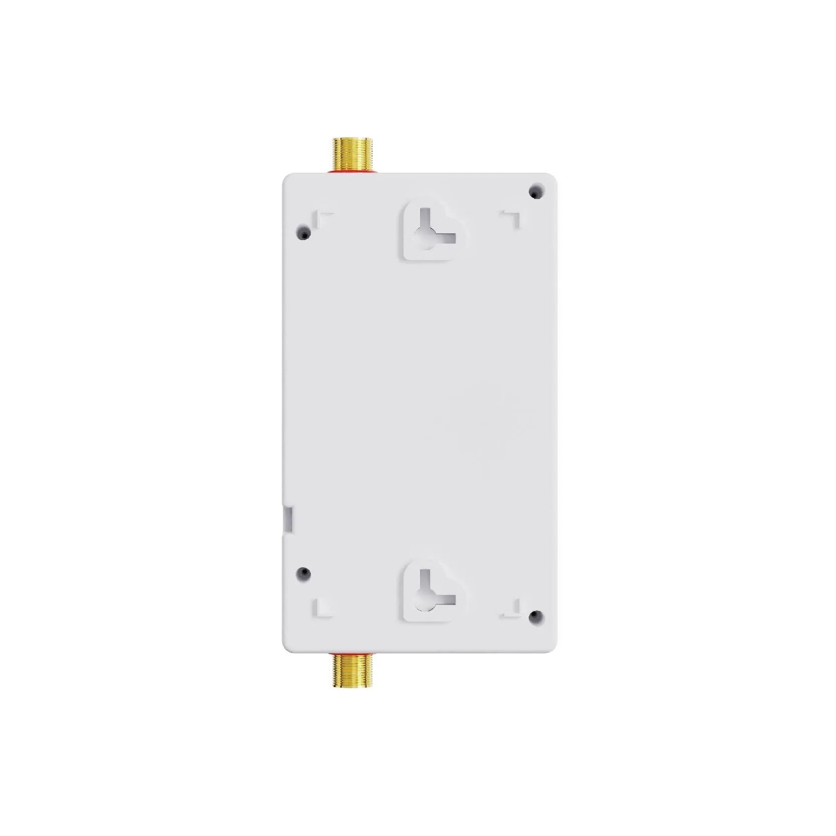 Wall-mounted instant electric water heater with LED touch screen display in a choice of colours.