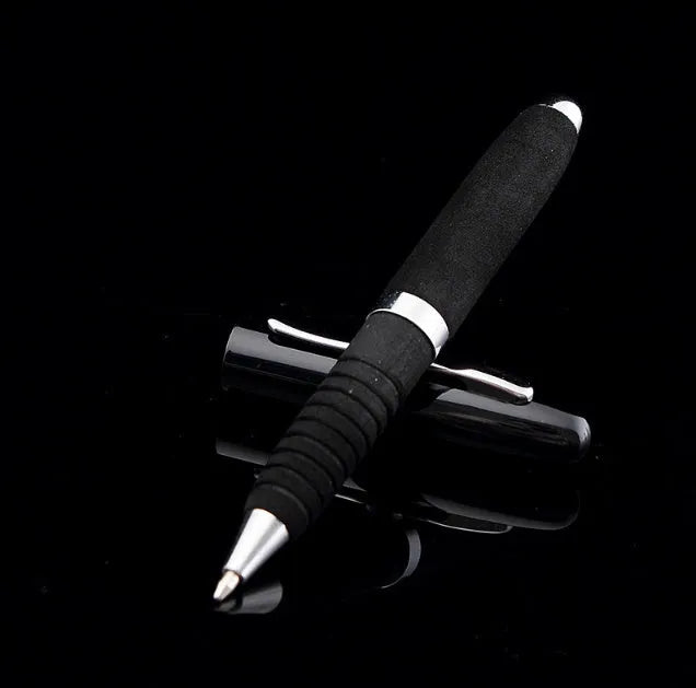 EVA metal cap mini ballpoint pen showing 1.0mm bullet tip and compact 112mm metal construction