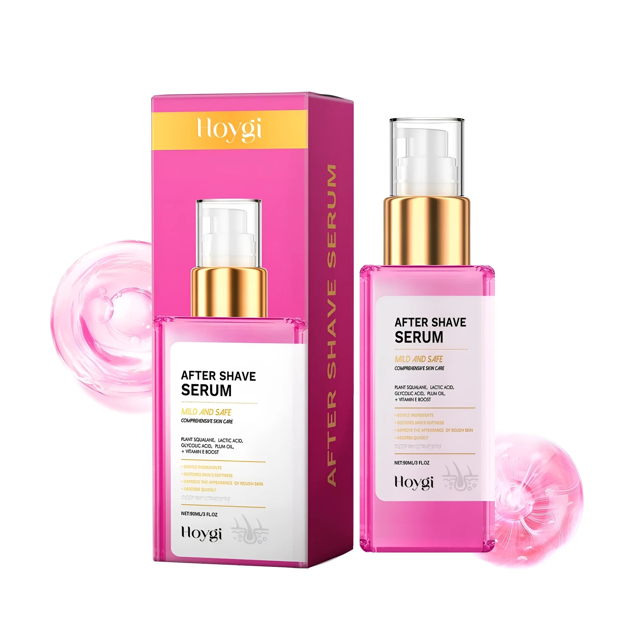 Slender 14.2cm tall tube of 60ml post hair removal repair serum with lactic and glycolic acid.