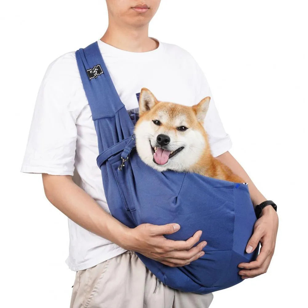 Folding cat messenger backpack with mesh panels shown in one of six colour options.
