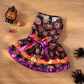 Halloween pet skirt dog costume with colourful pumpkin and skull designs