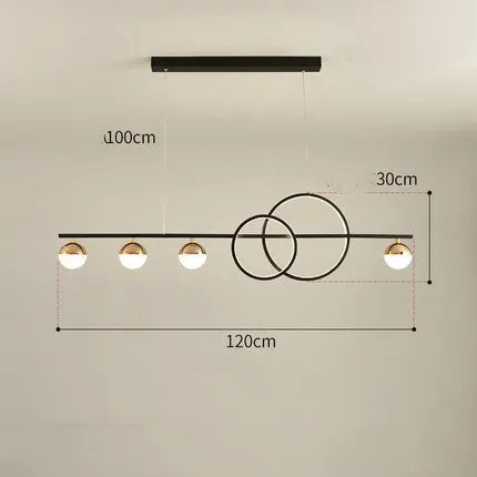 Rectangular aluminium ceiling light in black or gold finish with remote dimming, shown in 80cm, 95cm, and 120cm sizes.