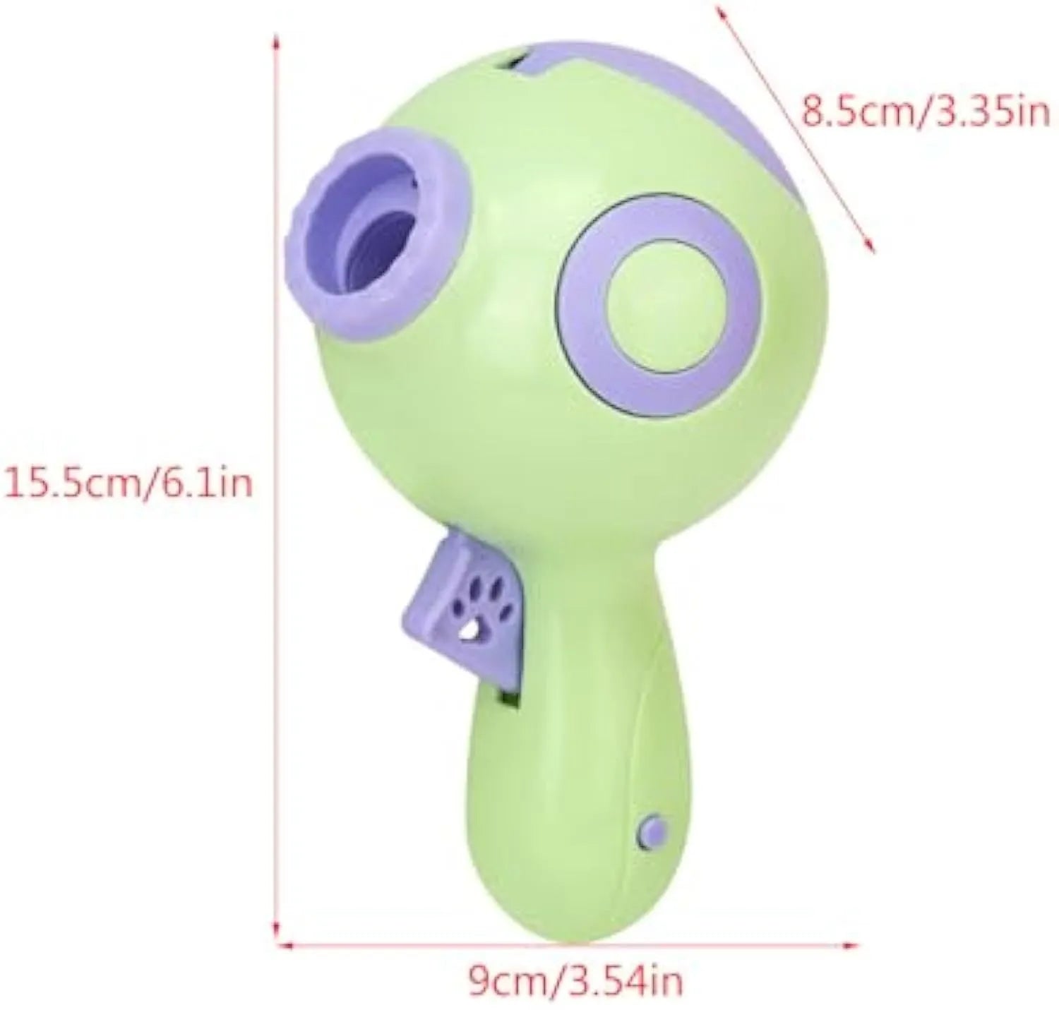 Green orange pink dog treat launcher toy food dispenser for training and interactive pet play