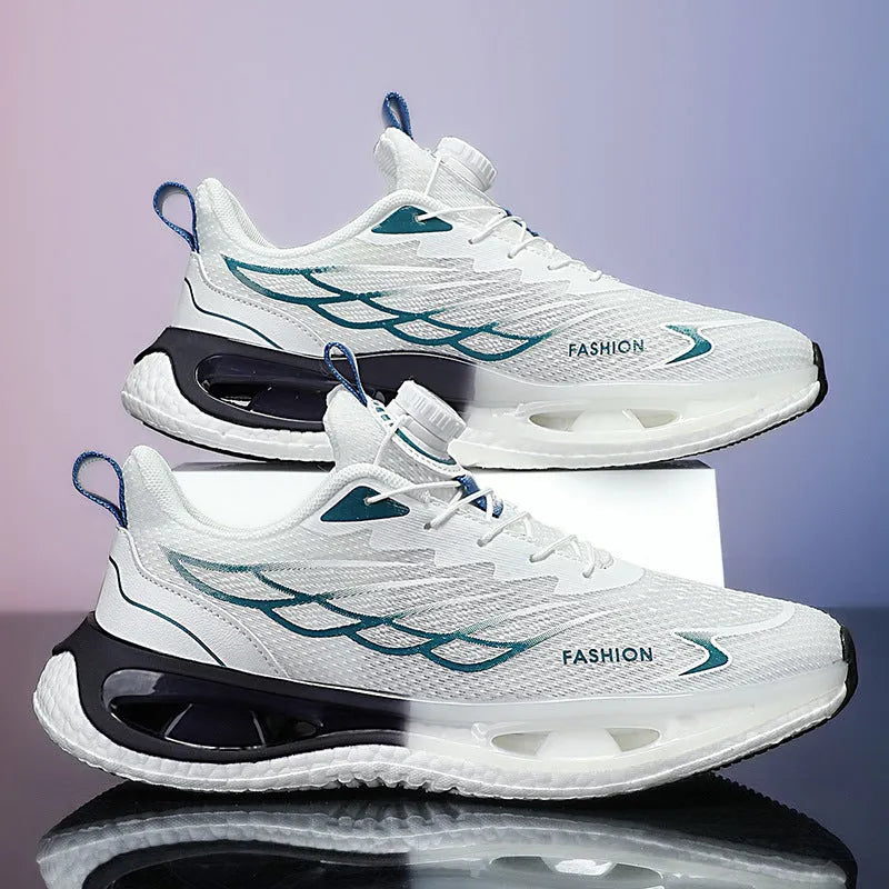 Youth button sneaker with shock absorption rotating function in casual sports style