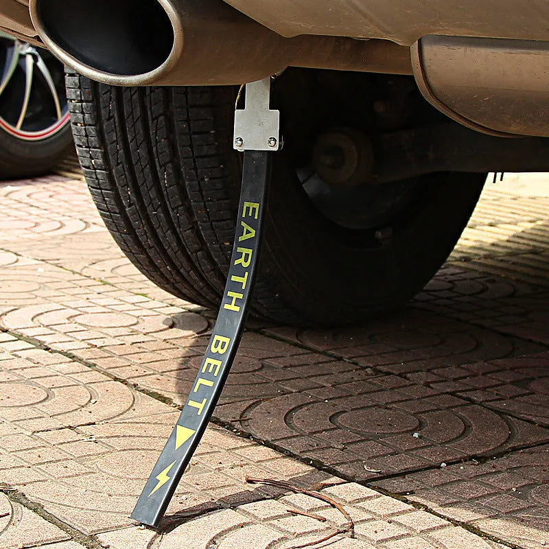 Black car electrostatic grounding chain with rubber housing and copper wire, 370mm length for vehicle static discharge