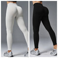 Peach Hip Tight Mid Waist Yoga Pants in cotton blend fabric, shown in a solid colour.