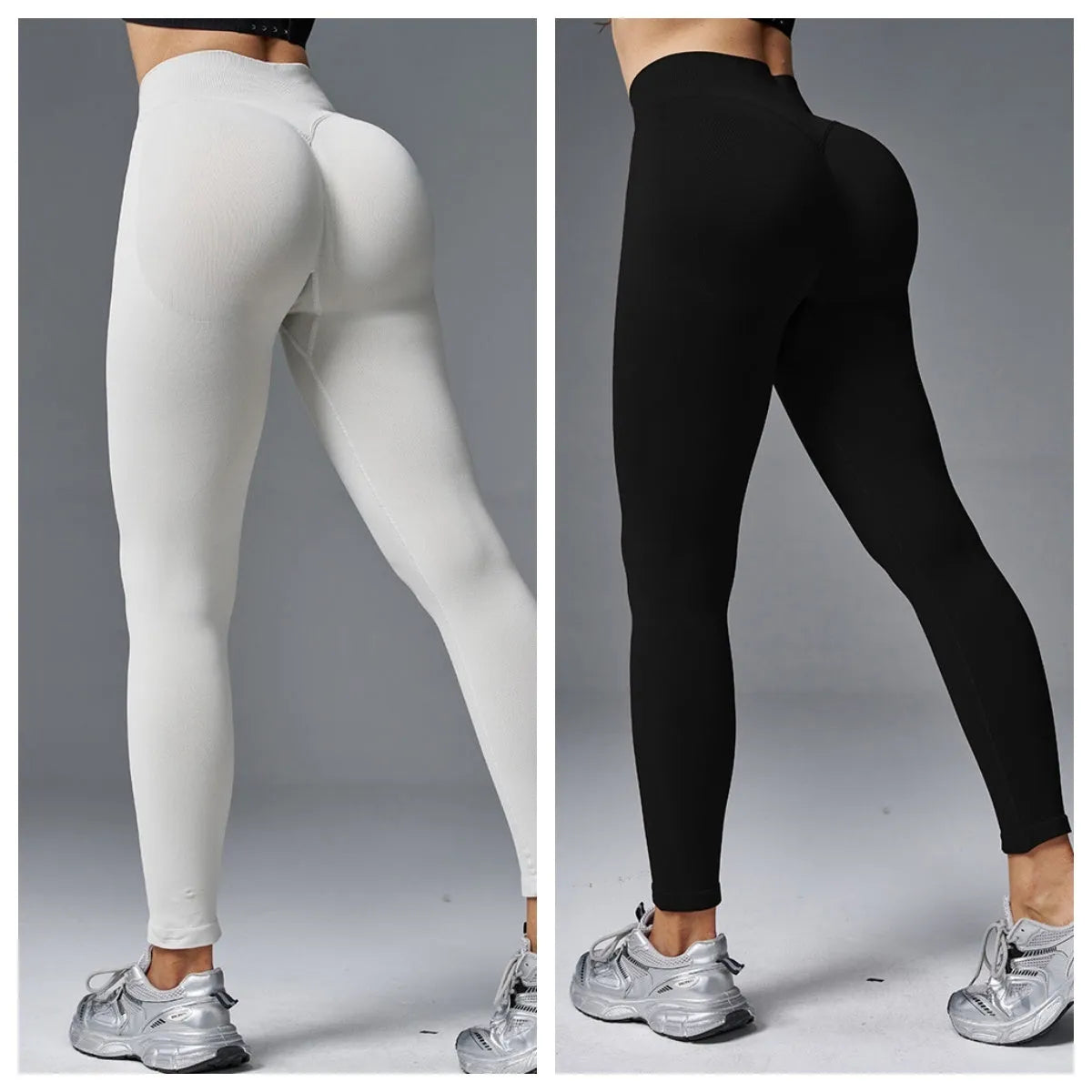 Peach Hip Tight Mid Waist Yoga Pants in cotton blend fabric, shown in a solid colour.