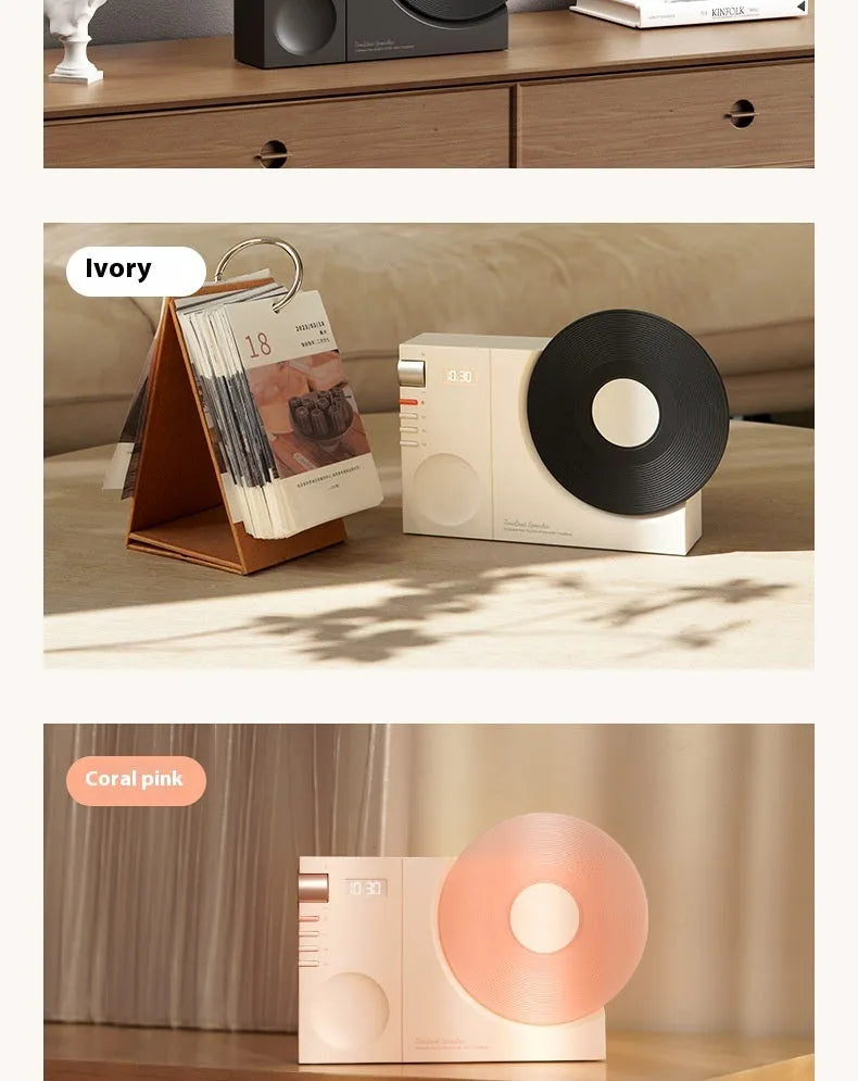 Obsidian Black mini Bluetooth speaker with matching gift bag and greeting card.