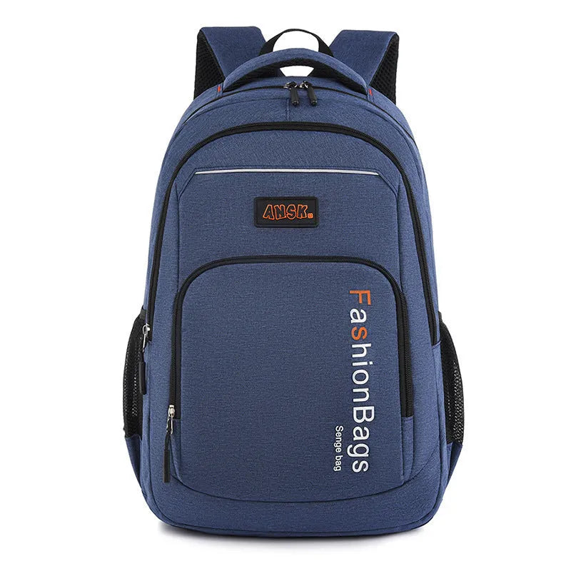 20L nylon fashion backpack showing organisational compartments including computer bag and shoulder straps in available colours